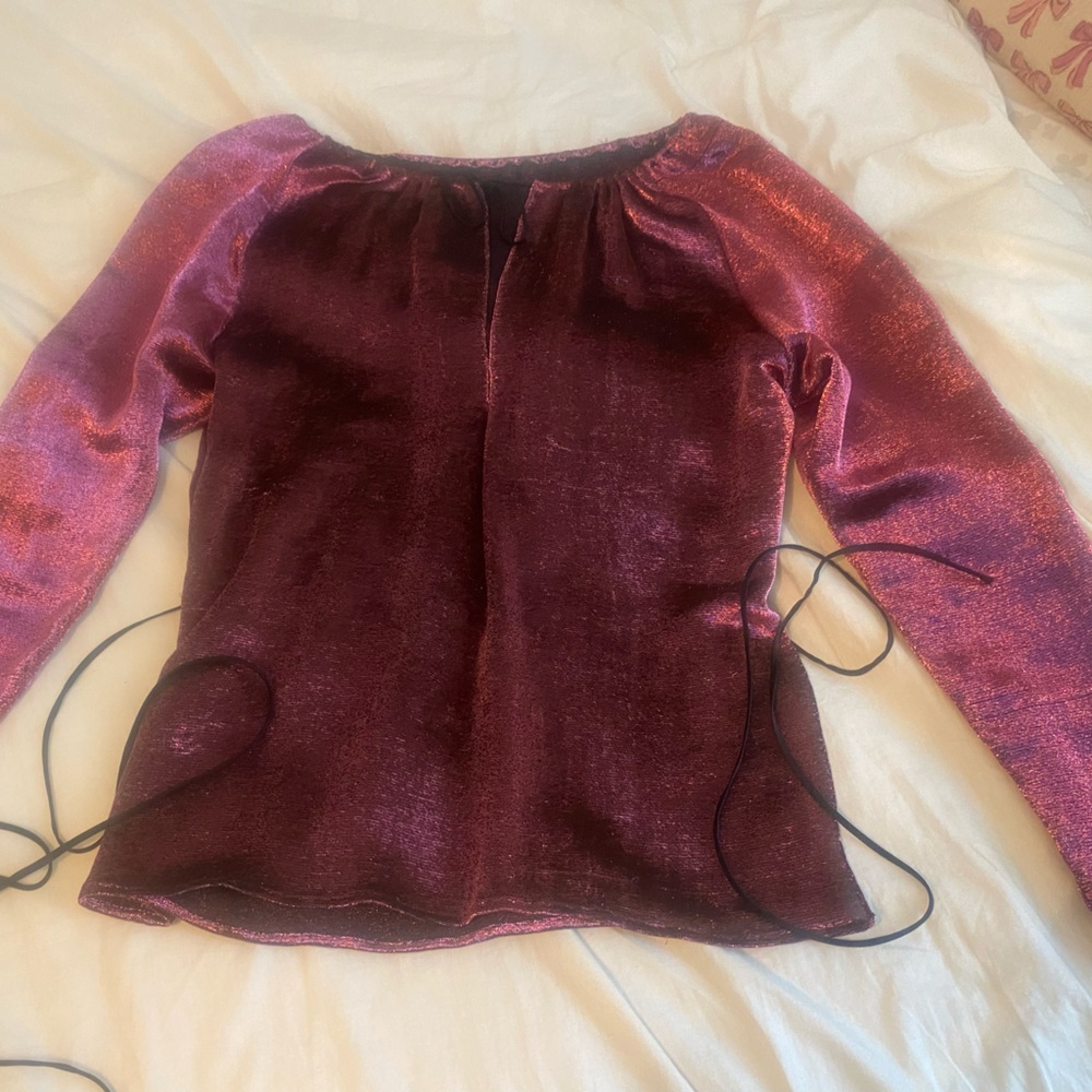 Elegant Metallic silk printed  Long Sleeve Blouse

please message before buying!